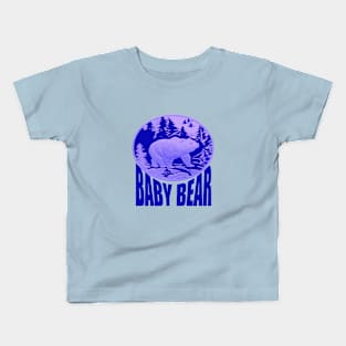 Blue Woodland Baby Bear Camping Cub Kids T-Shirt